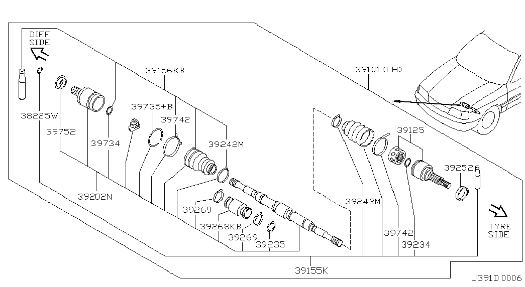 NISSAN 39741 71J25 - Маншон, полуоска vvparts.bg