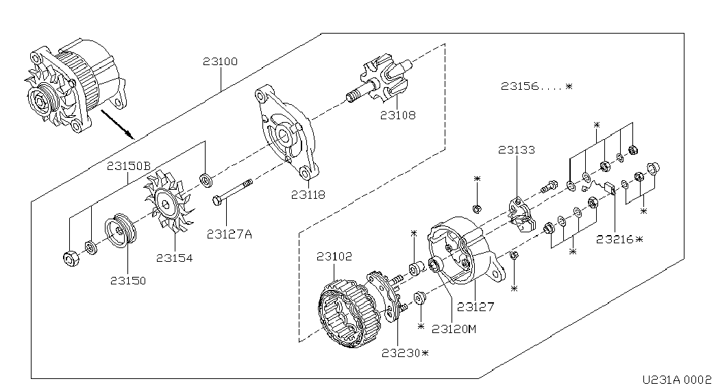 Infiniti 23100-71J00 - Генератор vvparts.bg