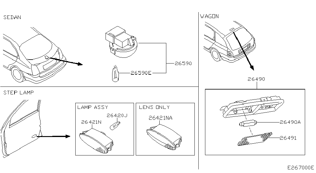 NISSAN 262610F001 - Крушка с нагреваема жичка, лампа за четене vvparts.bg