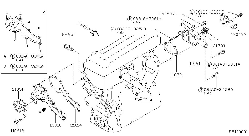 Infiniti 21010-9F600 - Водна помпа vvparts.bg