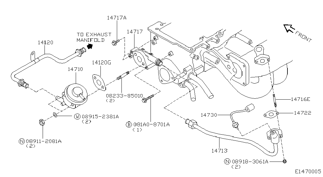 NISSAN 14710-5M001 - AGR-Клапан vvparts.bg