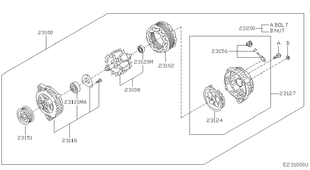 NISSAN 23151-6N20A - Ремъчна шайба, генератор vvparts.bg