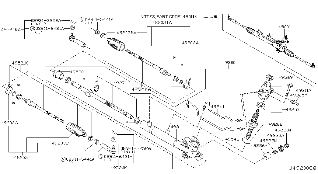 NISSAN 48521-AL525 - Аксиален шарнирен накрайник, напречна кормилна щанга vvparts.bg