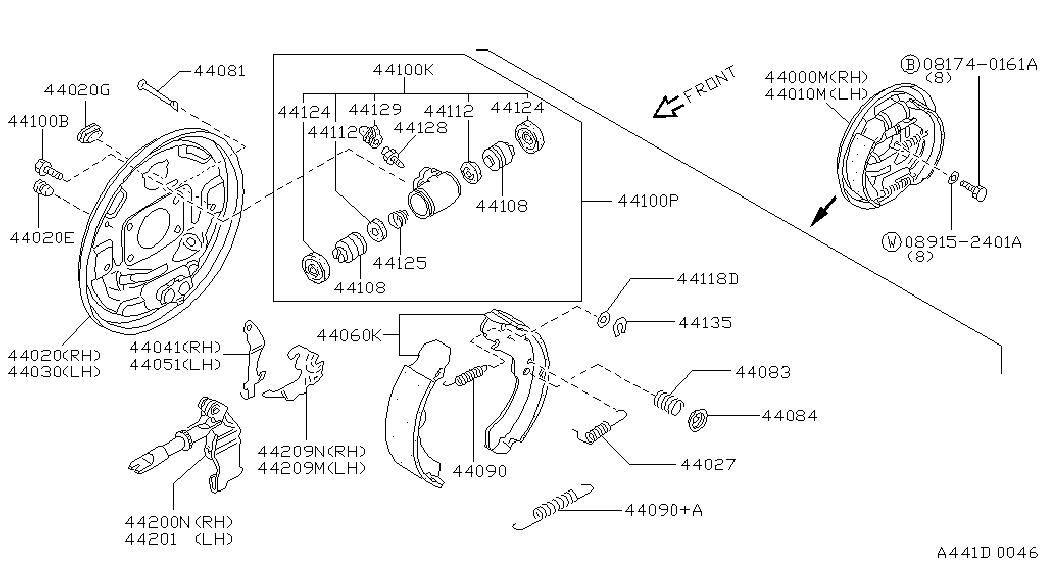 NISSAN 44060-50Y25 - Комплект спирачна челюст vvparts.bg