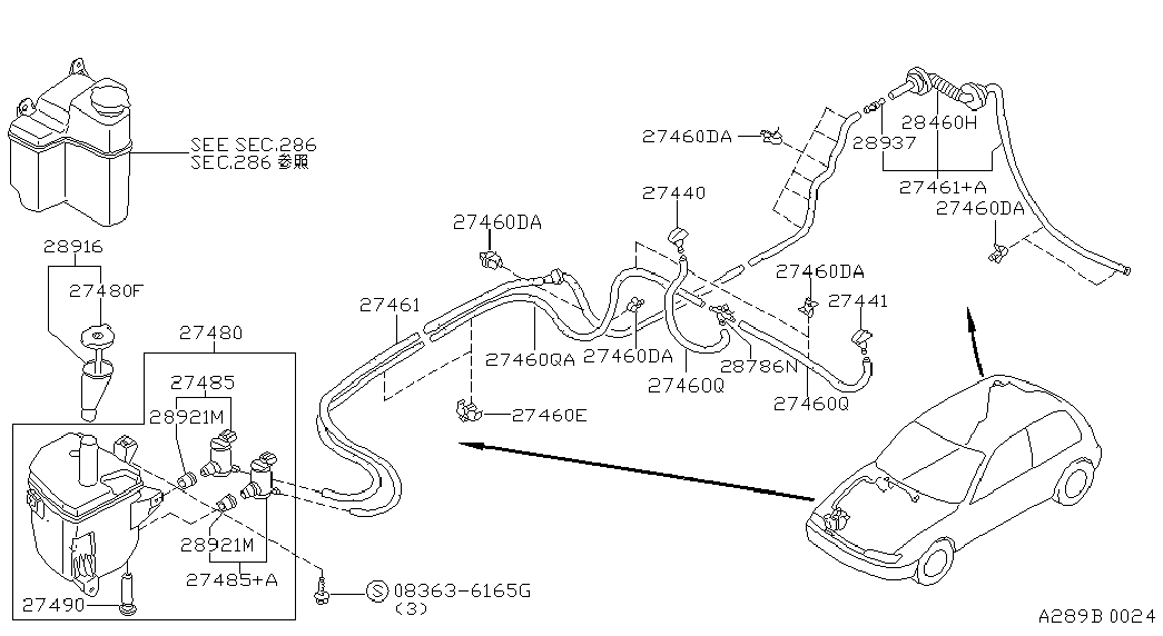 NISSAN 28920-50Y10 - Водна помпа за миещо устр., почистване на стъклата vvparts.bg