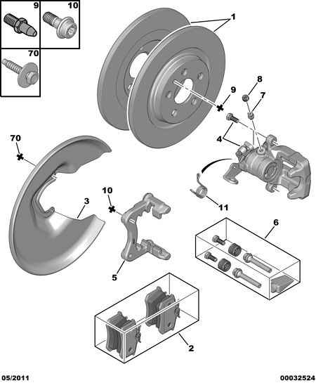 PEUGEOT 4252 32 - Комплект спирачно феродо, дискови спирачки vvparts.bg