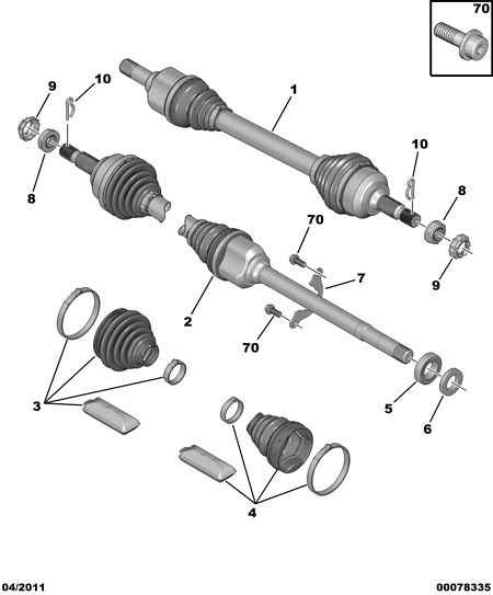 CITROËN/PEUGEOT 3273.RY - Полуоска vvparts.bg