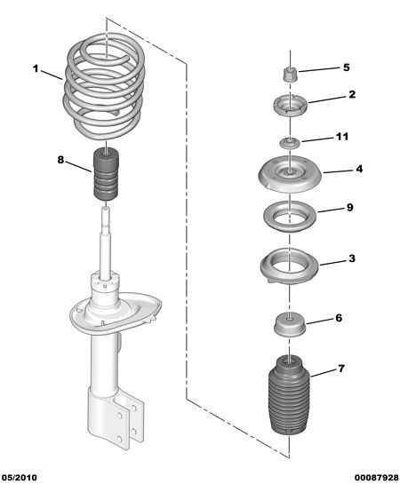 PEUGEOT 5002.TF - Пружина за ходовата част vvparts.bg