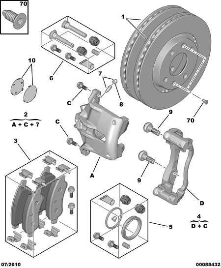 PEUGEOT 4254 18 - Комплект спирачно феродо, дискови спирачки vvparts.bg