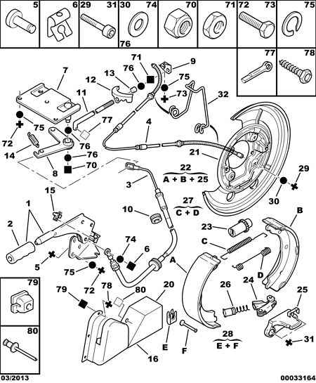 PEUGEOT 4745 G2 - Жило, ръчна спирачка vvparts.bg