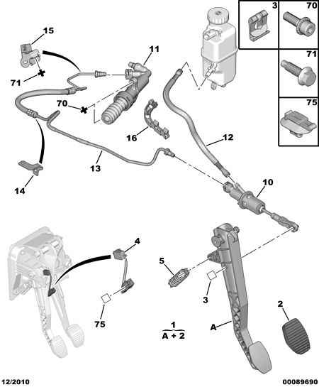 PEUGEOT 2182 34 - Горна помпа на съединител vvparts.bg