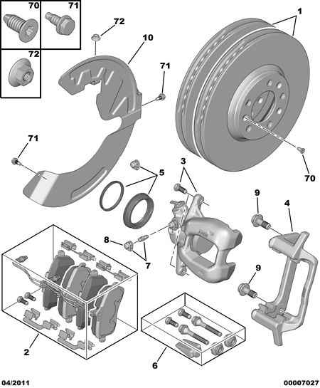 CITROËN/PEUGEOT 4253 47 - Комплект спирачно феродо, дискови спирачки vvparts.bg