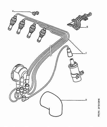 PEUGEOT 5967.J7 - Комплект запалителеи кабели vvparts.bg