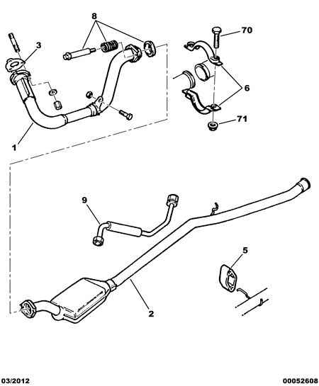 PEUGEOT 1704 25 - Изпускателна тръба vvparts.bg