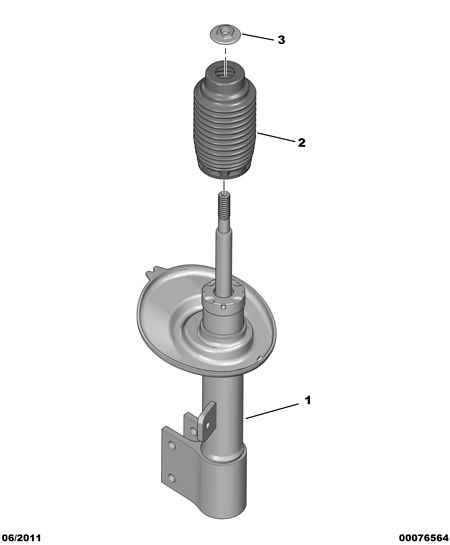 DS 5208 G2 - FRONT SUSPENSION SHOCK-ABSORB; LEFT vvparts.bg