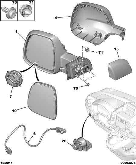 PEUGEOT 16 081 812 80 - Стъкло на огледало, външно огледало vvparts.bg