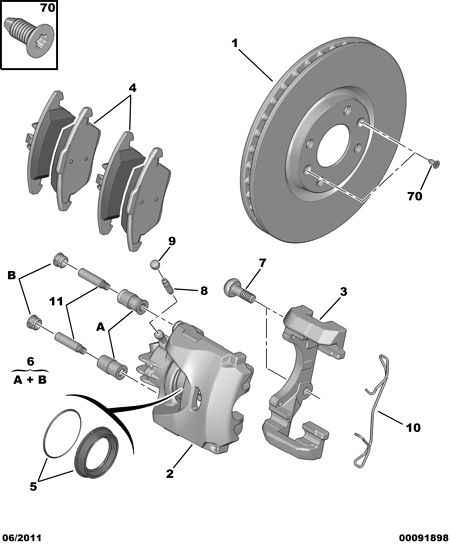 CITROËN 4254-88 - Комплект спирачно феродо, дискови спирачки vvparts.bg