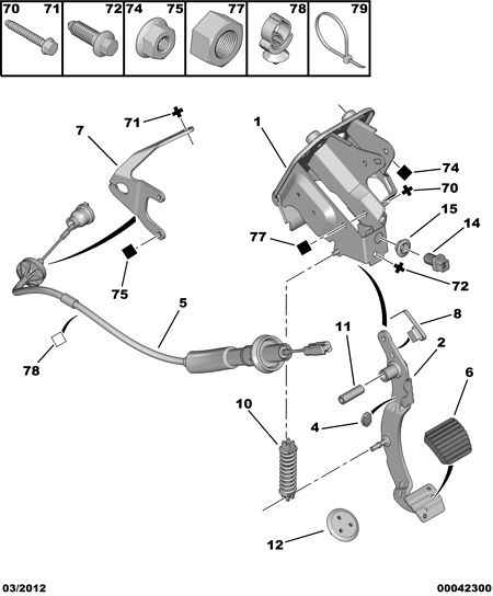 FIAT 2150 Y6 - Въжен механизъм, задействане на съединителя vvparts.bg