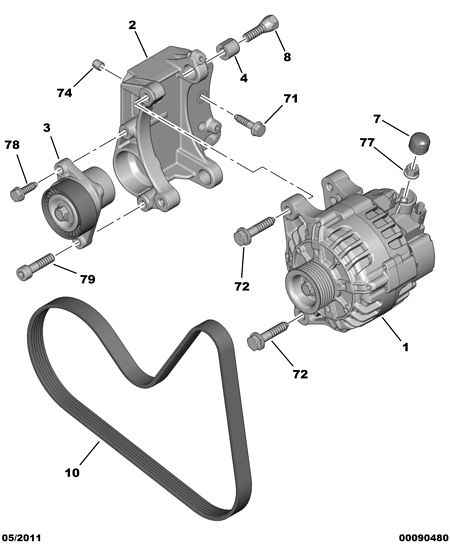 PEUGEOT (DF-PSA) 5751 C3 - Ремъчен обтегач, пистов ремък vvparts.bg