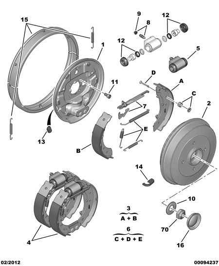 CITROËN/PEUGEOT 4241 L5 - Комплект спирачна челюст vvparts.bg