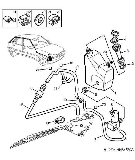 CITROËN 6434.60 - Водна помпа за миещо устр., почистване на стъклата vvparts.bg