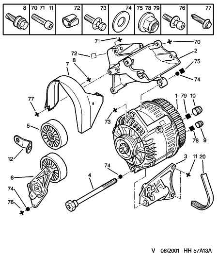 PEUGEOT 5751.35 - Ремъчен обтегач, пистов ремък vvparts.bg