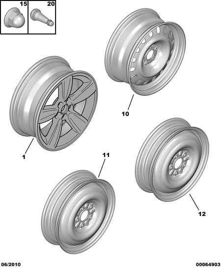 PEUGEOT 5405.82 - Гайка на колелото vvparts.bg