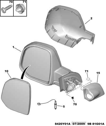 CITROËN 8153 TL - Външно огледало vvparts.bg