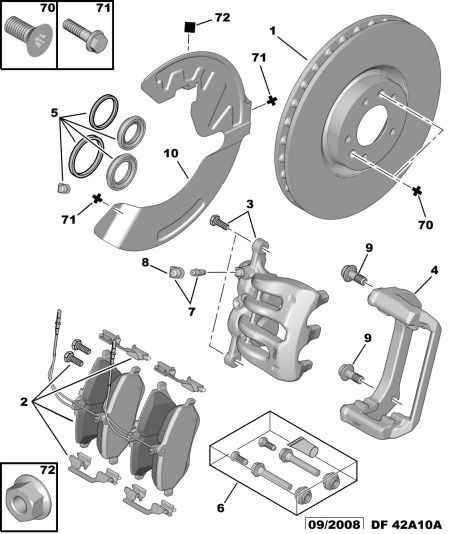 PEUGEOT 4253-48 - Комплект спирачно феродо, дискови спирачки vvparts.bg