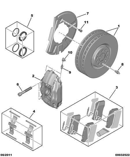 PEUGEOT 4254 60 - Комплект спирачно феродо, дискови спирачки vvparts.bg