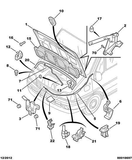 PEUGEOT 7934 93 - Заключващ механизъм на капак на двигателя vvparts.bg