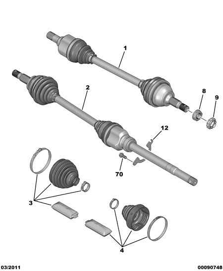 PEUGEOT 14 401 061 80 - Полуоска vvparts.bg