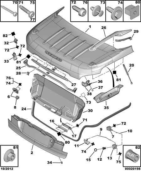 Opel 8731 F2 - Газов амортисьор, багажно / товарно пространство vvparts.bg