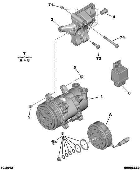 CITROËN 6453.QE - Компресор, климатизация vvparts.bg