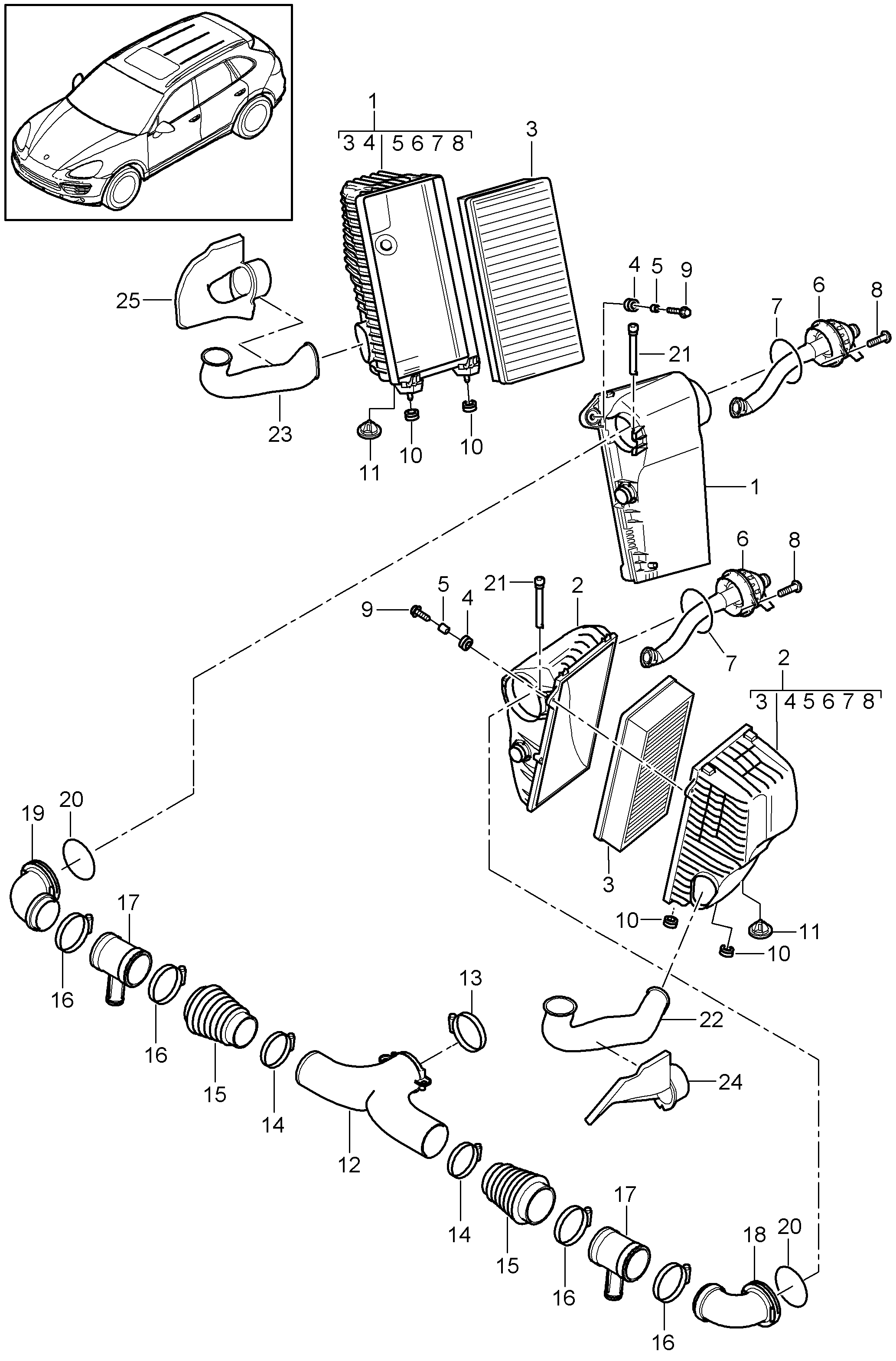 Porsche 958.110.130.00 - Въздушен филтър vvparts.bg