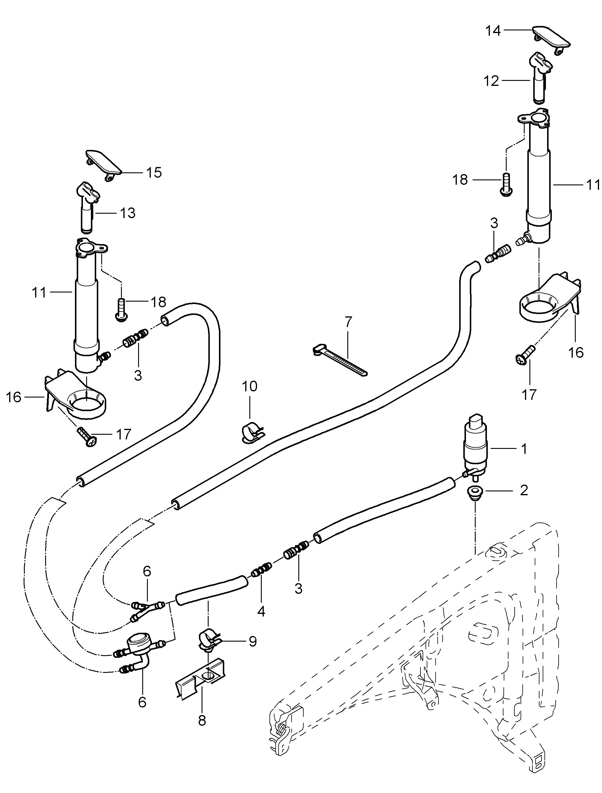 Porsche 955 624 502 00 - Водна помпа за миещо устр., почистване на фаровете vvparts.bg