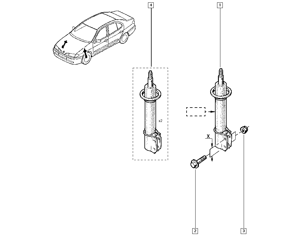 RENAULT 7700432053 - Амортисьор vvparts.bg