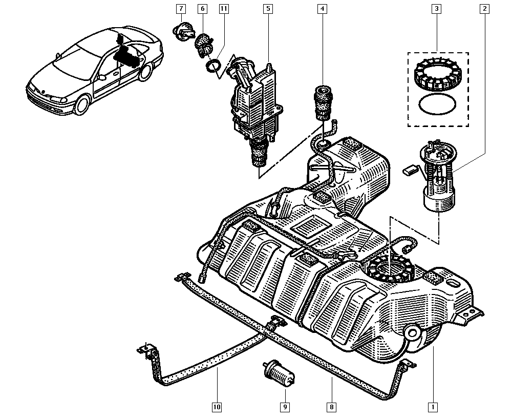 RENAULT 82 00 016 909 - Горивопроводен модул (горивна помпа+сонда) vvparts.bg