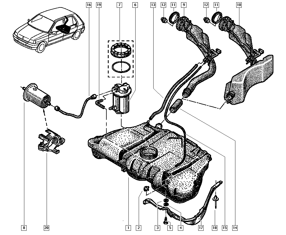 RENAULT 77 00 845 961 - Горивен филтър vvparts.bg