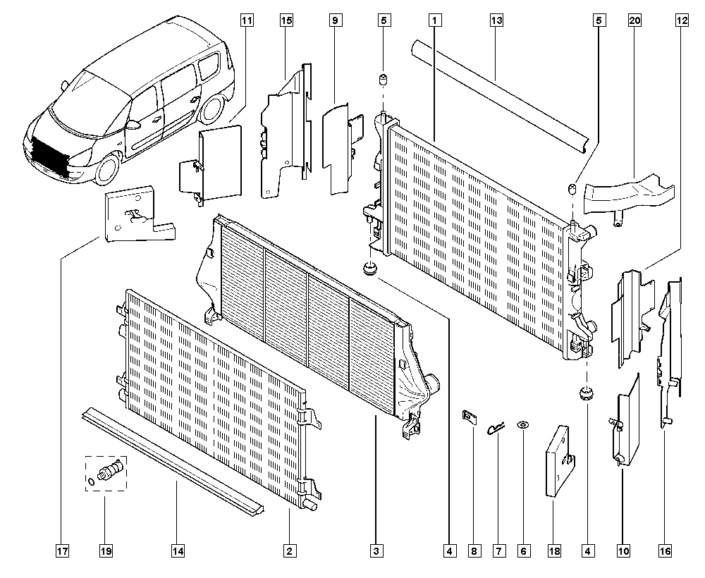 RENAULT 82 00 332 851 - Кондензатор, климатизация vvparts.bg