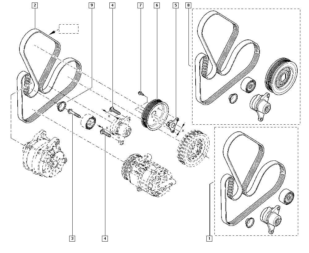 NISSAN 7701476645 - Комплект пистов ремък vvparts.bg