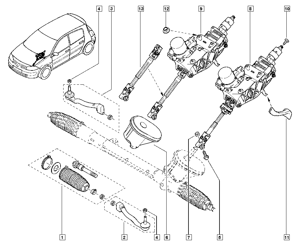 RENAULT 77 01 474 795 - Накрайник на напречна кормилна щанга vvparts.bg