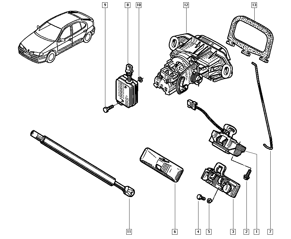 RENAULT 7700828451 - Газов амортисьор, багажно / товарно пространство vvparts.bg