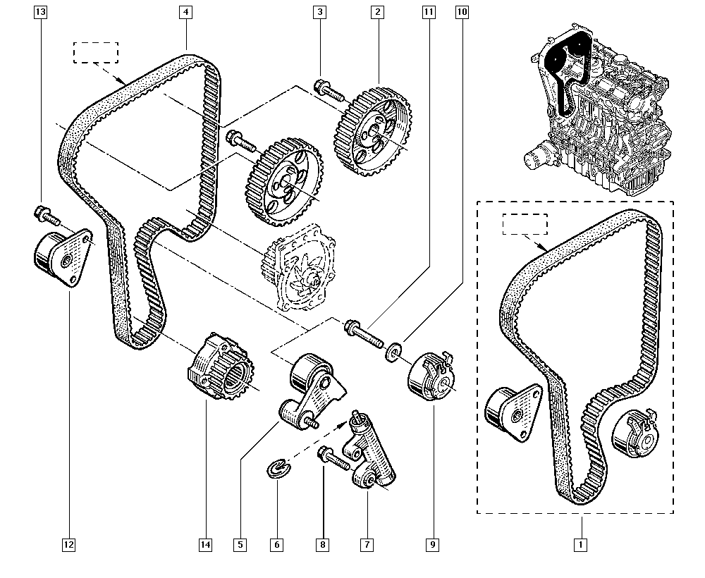 RENAULT 74 39 180 954 - Ангренажен ремък vvparts.bg