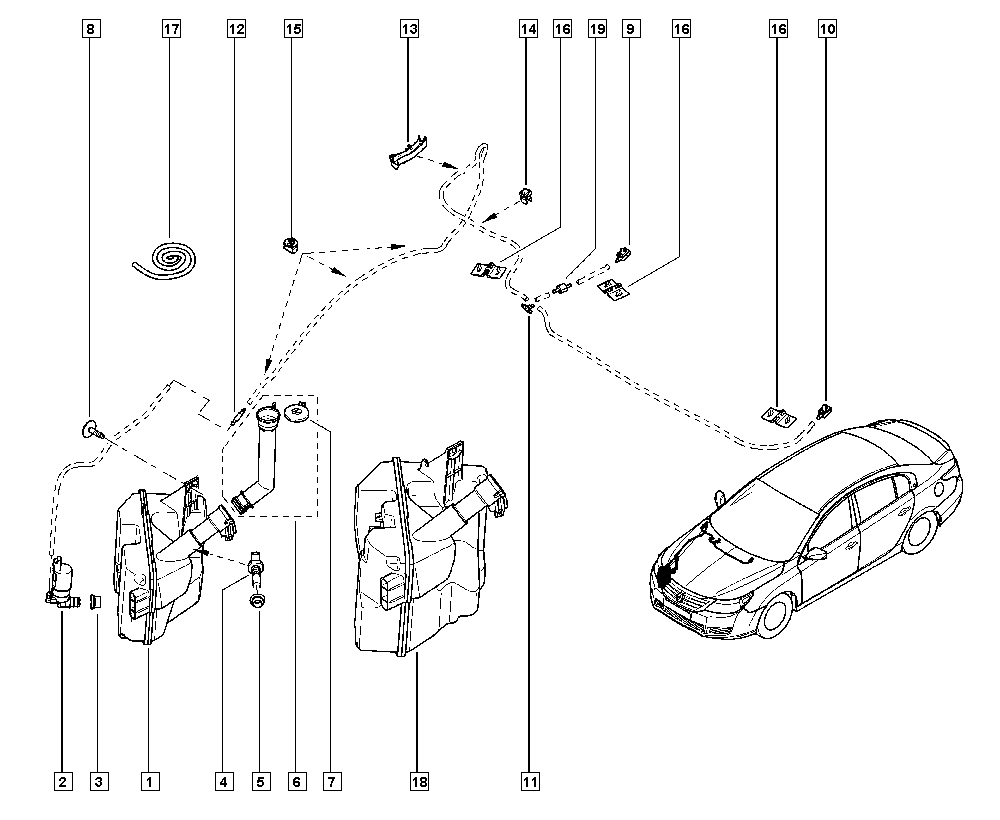 DACIA 2892 093 17R - Водна помпа за миещо устр., почистване на стъклата vvparts.bg