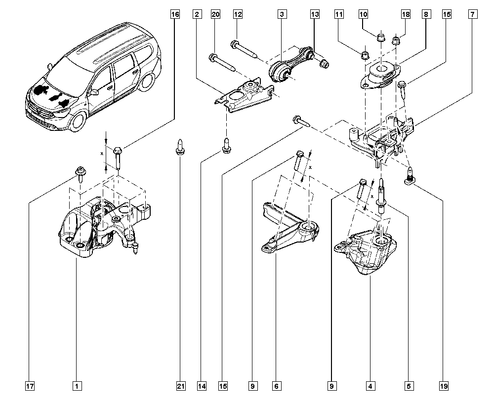 DACIA 11 23 810 35R - Окачване, двигател vvparts.bg