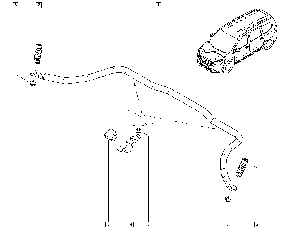 RENAULT 60 01 549 311 - Лагерна втулка, стабилизатор vvparts.bg