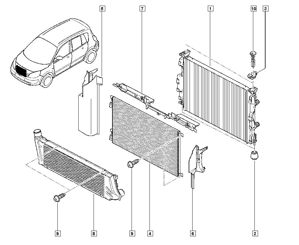 RENAULT TRUCKS 8200115542 - Радиатор, охлаждане на двигателя vvparts.bg