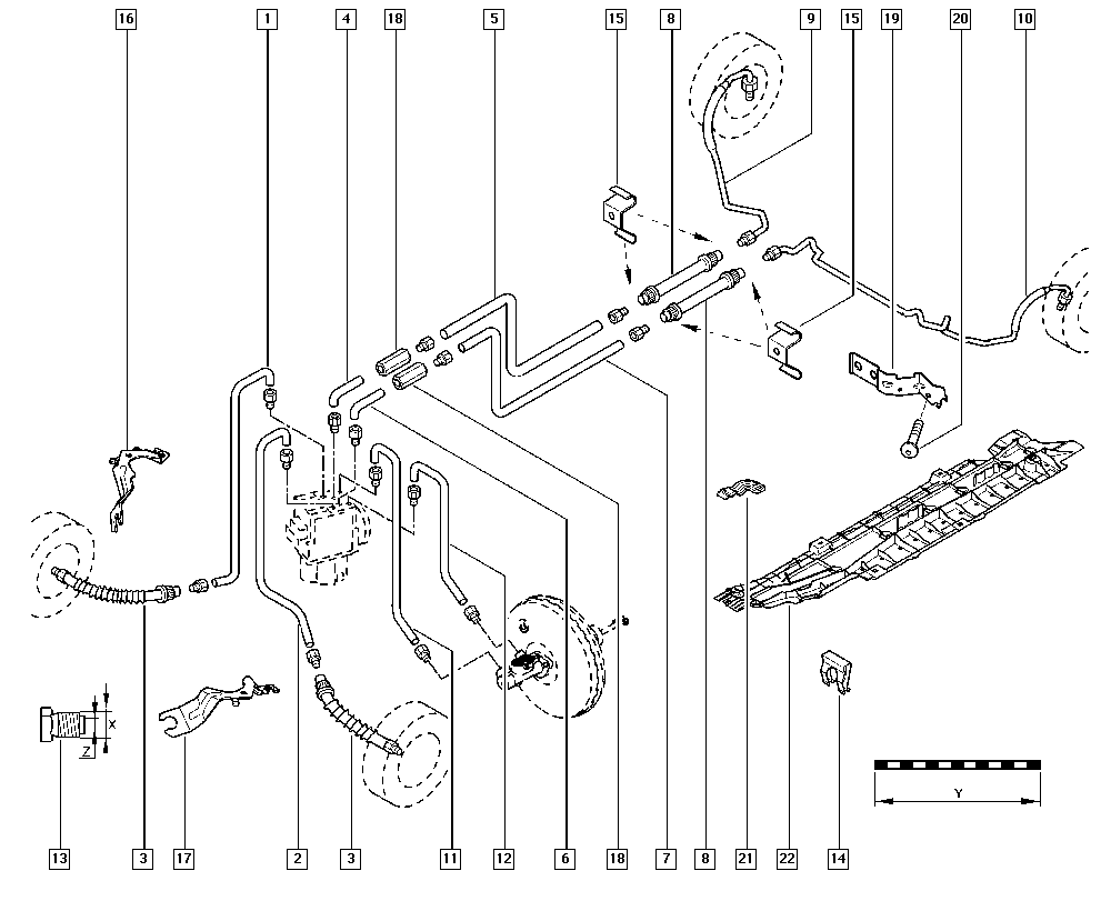 RENAULT 82 00 597 210 - Спирачен маркуч vvparts.bg