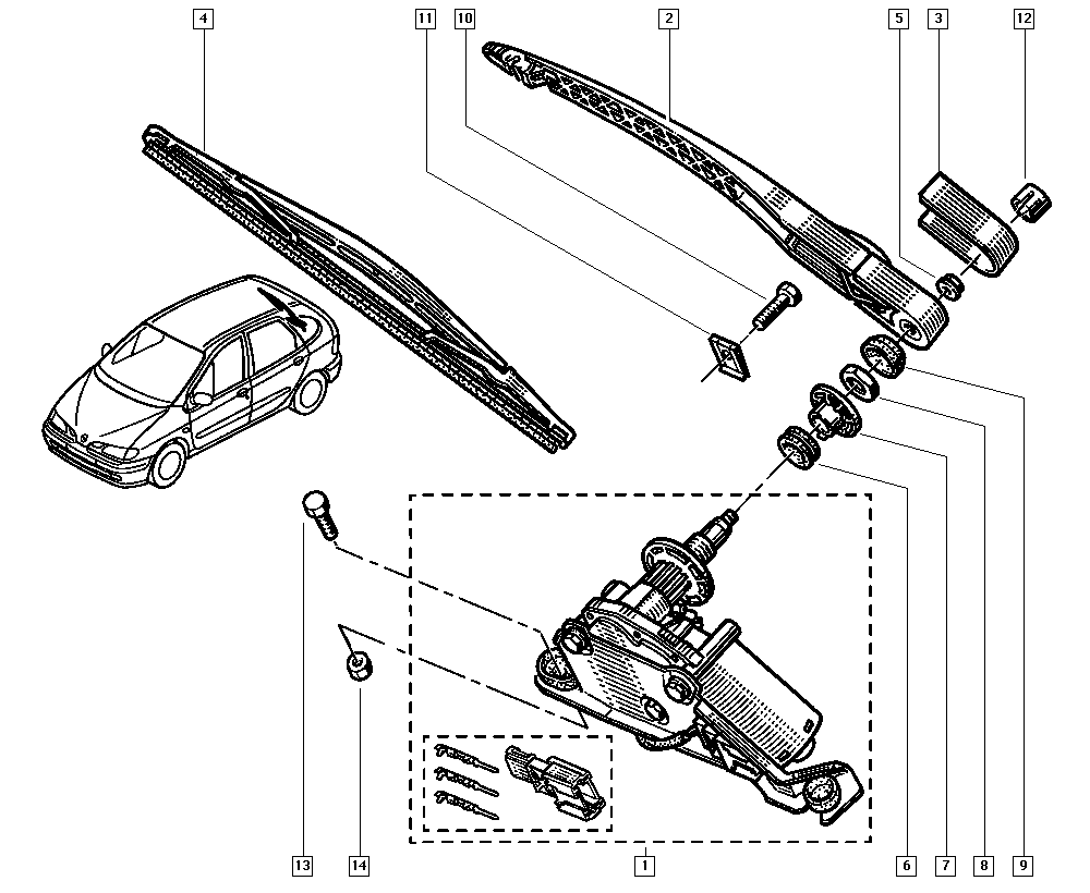 DACIA 7701042368 - Рамо на чистачка, почистване на стъклата vvparts.bg